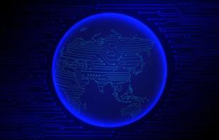 Modern Cybersecurity Technology Background with world globe vector