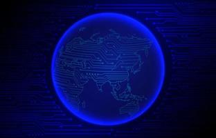 Modern Cybersecurity Technology Background with world globe vector