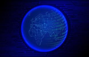 Modern Cybersecurity Technology Background with world globe vector