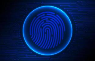 Modern Cybersecurity Technology Background with Fingerprint vector