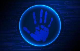 Modern Cybersecurity Technology Background with Fingerprint vector