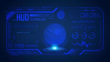 Modern HUD Technology Screen Background with Blue Globe vector