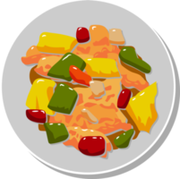 Sweet and sour pork png graphic clipart design