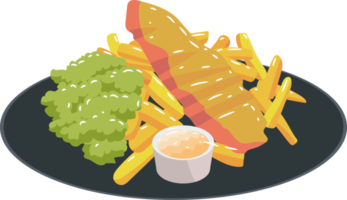 vis en chips PNG grafisch clip art ontwerp