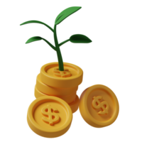 Invest plant 3d illustration png