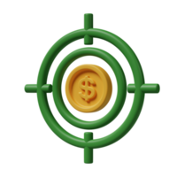 Money target 3d illustration png