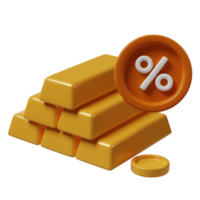 Invest gold 3d illustration png