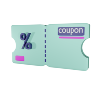 coupon isolé sur transparent Contexte 3d illustration png fichier