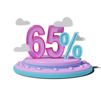 Rabatt 65 Prozent auf transparent Hintergrund 3d Illustration png