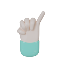 Hand Gesture on Transparent background 3d Illustration png