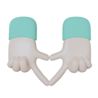 Hand Love shape Gesture on Transparent background 3d Illustration png