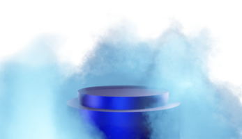 Podium product display with cloud colorful 3d render isolated on transparent background PNG File