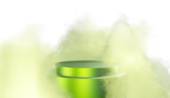 Podium product display with cloud colorful 3d render isolated on transparent background PNG File