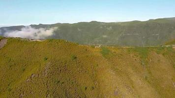 Drone flight over ridge road on Madeira island video