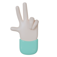 hand- gebaar Aan transparant achtergrond 3d illustratie png