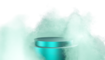 Podium product display with cloud colorful 3d render isolated on transparent background PNG File