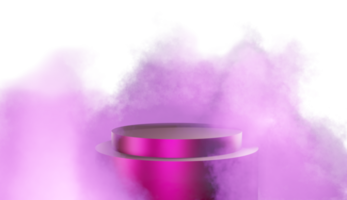 Podium product display with cloud colorful 3d render isolated on transparent background PNG File