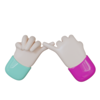 Hand Friendship Gesture on Transparent background 3d Illustration