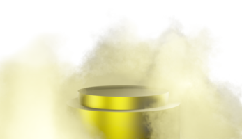 Podium product display with cloud colorful 3d render isolated on transparent background PNG File