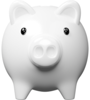 White piggy bank, 3D render illustration. png