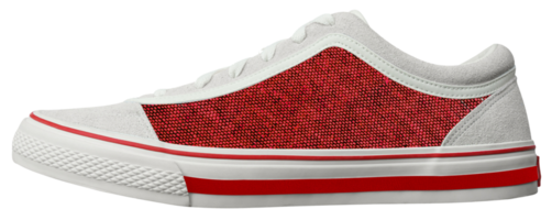 White and red canvas shoe png