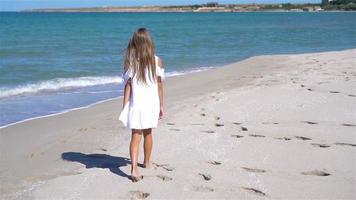 Cute little girl at beach during summer vacation video