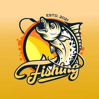 Fishing tournament vintage logo vector