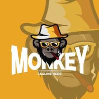 Monkey mascot logo design vector