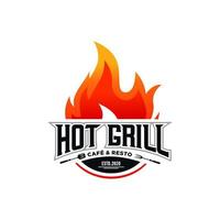 Hot grill logo vector template