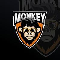 Monkey mascot logo design vector