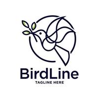 Simple wild bird line logo design vector