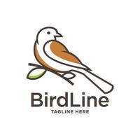 Simple wild bird line logo design vector