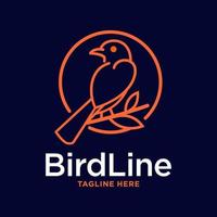 Simple wild bird line logo design vector