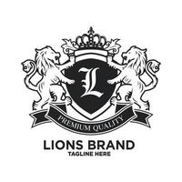 Heraldry lion luxury design Vector