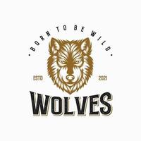 Wolf vector logo vintage illustration