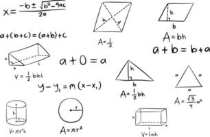 Math lesson formulas vector