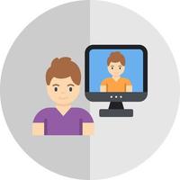 Online Conference Vector Icon Design