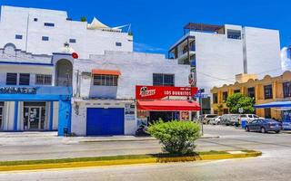 Playa del Carmen Quintana Roo Mexico 2021 Typical street road and cityscape of Playa del Carmen Mexico. photo