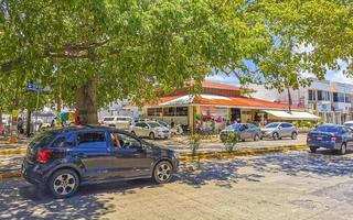 Playa del Carmen Quintana Roo Mexico 2021 Typical street road and cityscape of Playa del Carmen Mexico. photo