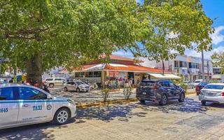 Playa del Carmen Quintana Roo Mexico 2021 Typical street road and cityscape of Playa del Carmen Mexico. photo