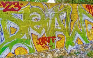 Playa del Carmen Quintana Roo Mexico 2021 Artistic walls with paintings and graffiti Playa del Carmen Mexico. photo