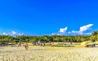 Playa del Carmen Quintana Roo Mexico 2021 Tropical mexican beach clear turquoise water Playa del Carmen Mexico. photo