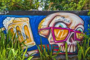 Playa del Carmen Quintana Roo Mexico 2021 Artistic walls with paintings and graffiti Playa del Carmen Mexico. photo