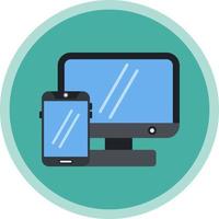 Computer To Mobile Vector Icon Design