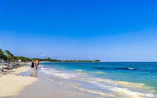Playa del Carmen Quintana Roo Mexico 2021 Tropical caribbean beach clear turquoise water Playa del Carmen Mexico. photo