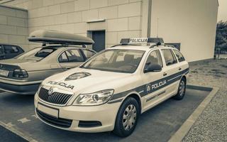 Novi Vinodolski Primorje Gorski Croatia 2012 Police car Croatian Policija parked Novi Vinodolski Croatia. photo