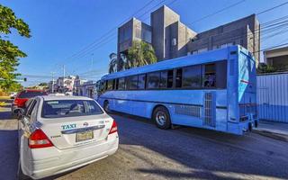 Playa del Carmen Quintana Roo Mexico 2021 Typical street road and cityscape of Playa del Carmen Mexico. photo