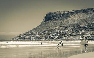 Cape Town Western Cape South Africa 2018 Fish Hoek at Beach False Bay turquoise water Cape Town. photo