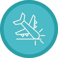 diseño de icono de vector de accidente de avión