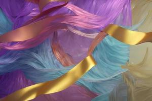 Abstract Background of Elegant Pink Ribbons - A Colorful Illustration of Feminine Beauty photo